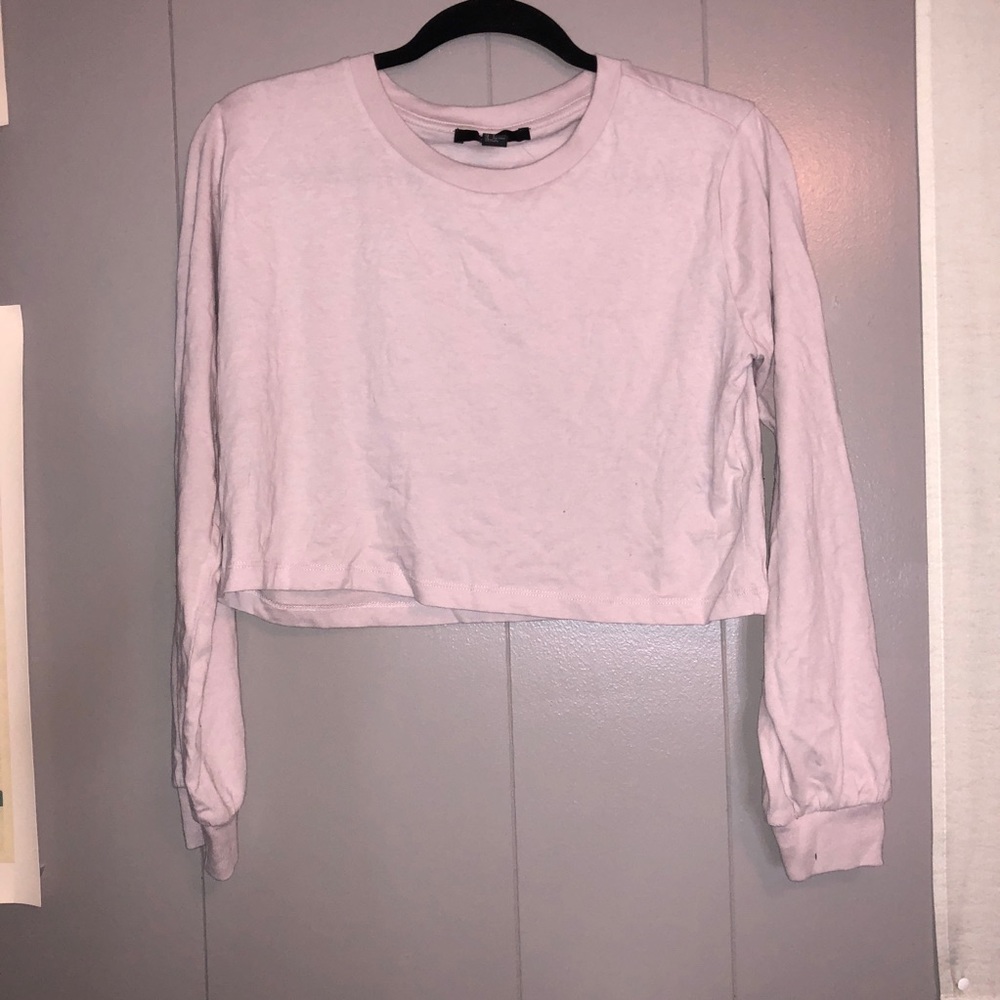 Gray-ish Long Sleeve Crop Top | Forever 21